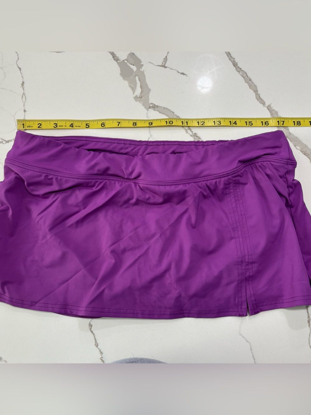 Lands' End Purple Swim Skort with Nude Lining Swimsuit Bathing Suit Women’s 12 - Picture 12 of 13